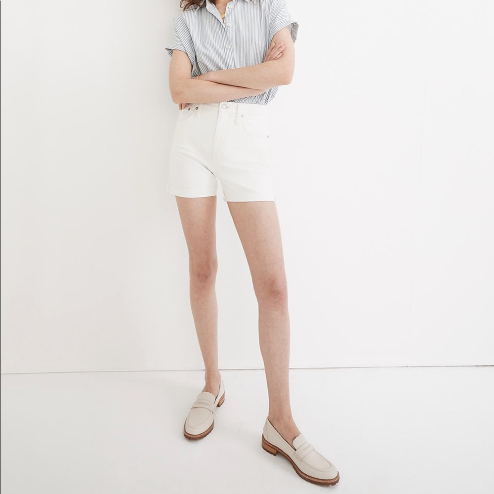 Madewell High-Rise Denim Shorts in Tile White Size 29 NWT